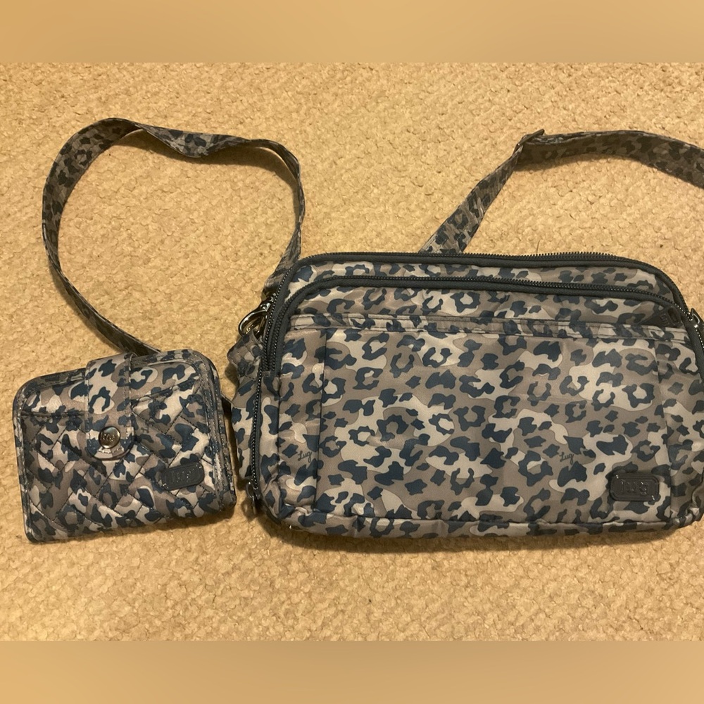 Lug Scoop Crossbody and Minuet Wallet Leopard Set